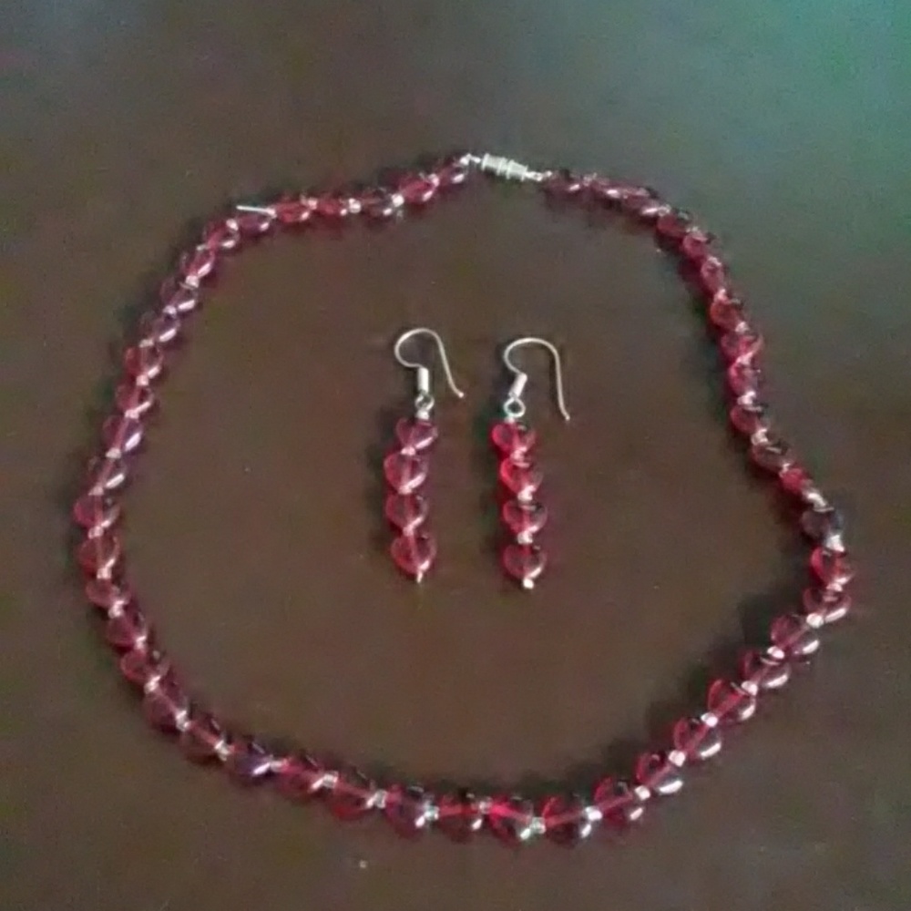 Valentine's day necklace and earrings